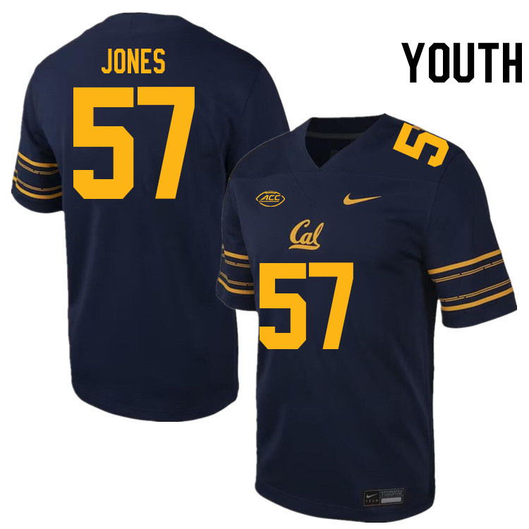 Youth #57 BJ Jones California Golden Bears ACC Conference College Football Jerseys Stitched Sale-Nav